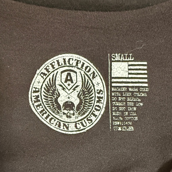 Affliction Women's Graphic Tee - Burgundy and Black - Picture 2 of 5